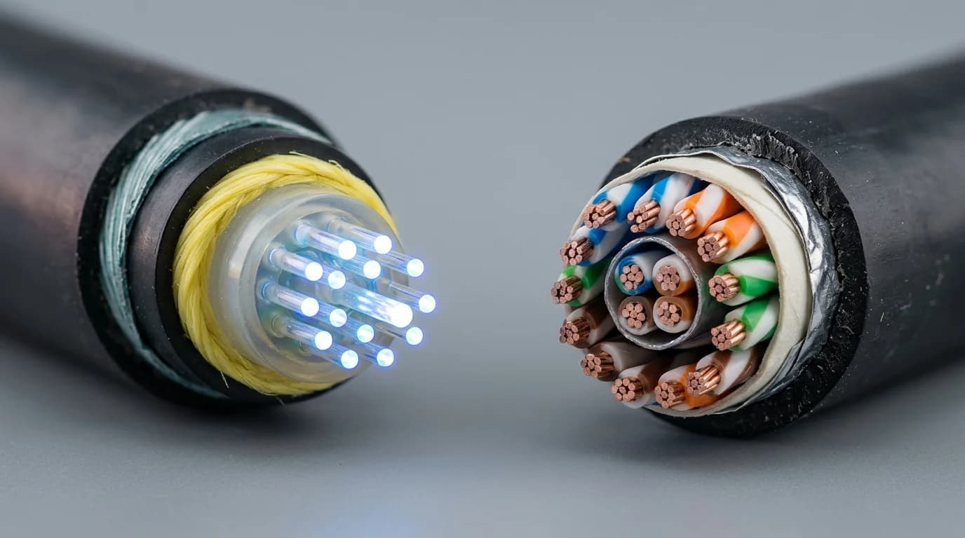 Câble fibre optique en verre vs câble cuivre ADSL