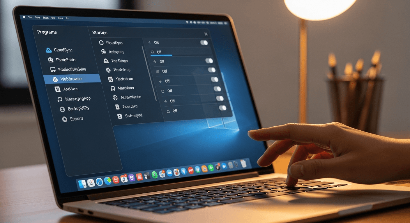 Gestionnaire des tâches Windows onglet Démarrage avec programmes à désactiver