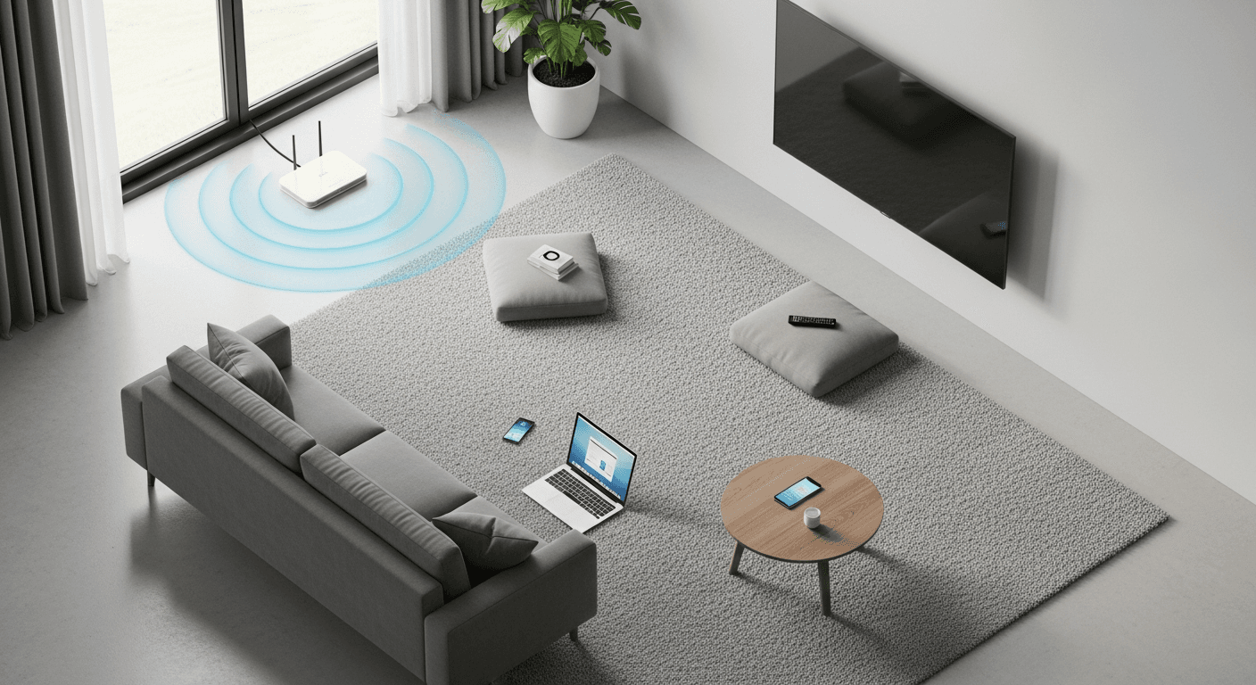 Placement de la box WiFi et couverture réseau dans un logement